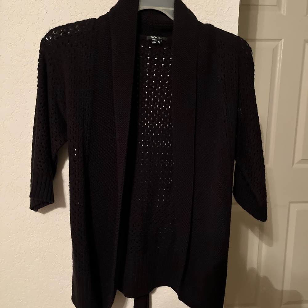 XOXO tie cardigan